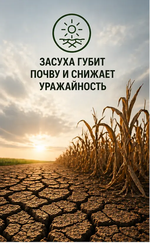 Почвоулучшитель леонардит ЖИВА для восстановления почвы и удержания влаги