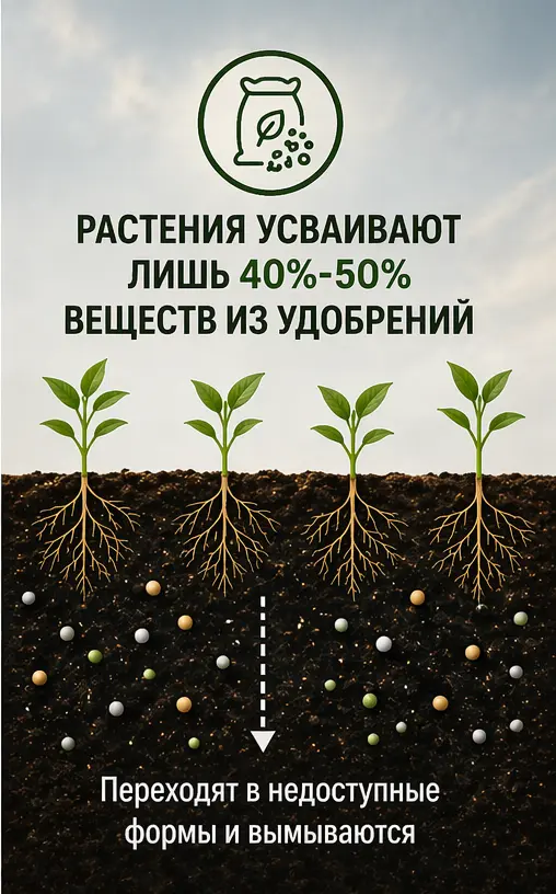 Низкое усвоение удобрений растениями потери питательных веществ в почве